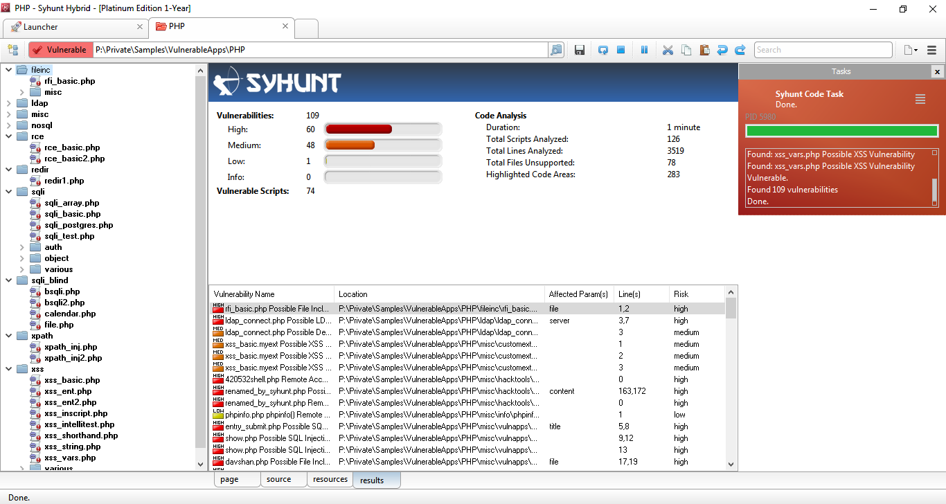 verden Ved navn komfort Source Code Analysis with Syhunt Code Vulnerability Scanner tool
